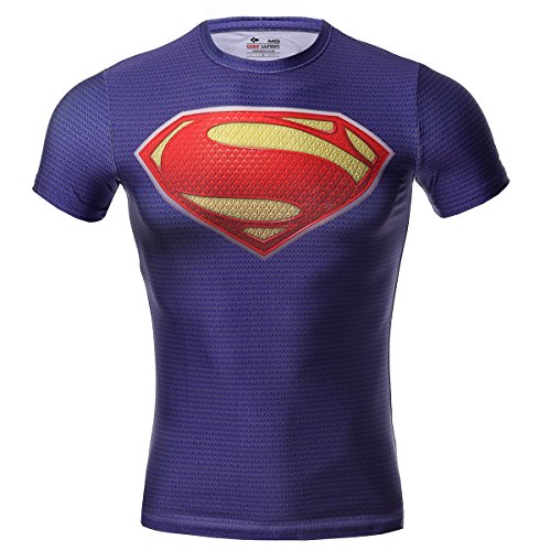 Cody Lundin - Camiseta de fitness para hombre, manga corta, diseño de símbolo de Superman, Hombre, color Superman B, tamaño L