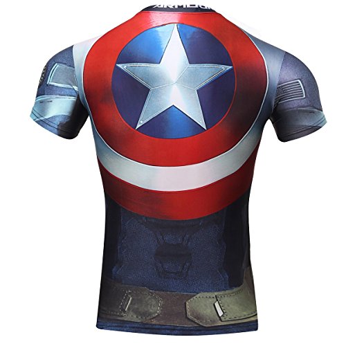 Cody Lundin los Hombres Compresión Armadura América héroe Insignia Fitness Correr Deporte Manga Corta de (XL) Cody Lundin los Hombres Compresión Armadura América héroe Insignia Fitness Correr Deporte Manga Corta de (XL)