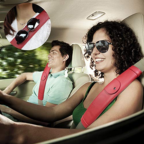 COFIT Almohadillas Alargadas para Cinturón de Seguridad, Largas de 33cm con más Protección Cómoda para los Hombros Ideal para Su Conducción y Viaje, Juego de 2, Roja COFIT Almohadillas Alargadas para Cinturón de Seguridad, Largas de 33cm con más Protección Cómoda para los Hombros Ideal para Su Conducción y Viaje, Juego de 2, Roja