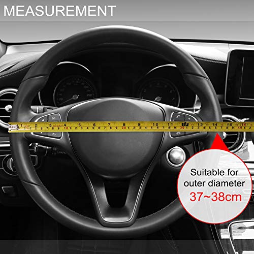COFIT Cubierta de Volante de Cuero de Microfibra Negro y Blanco M 37-38cm COFIT Cubierta de Volante de Cuero de Microfibra Negro y Blanco M 37-38cm