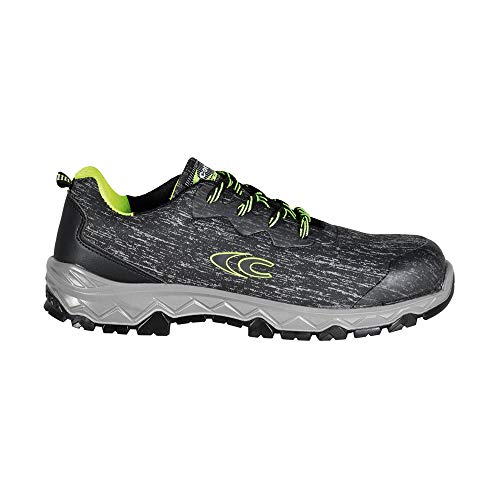 COFRA TN220-000.W44 FITBALL S1 P SRC - Zapatos de seguridad (talla 44), color gris/negro/amarillo fluorescente
