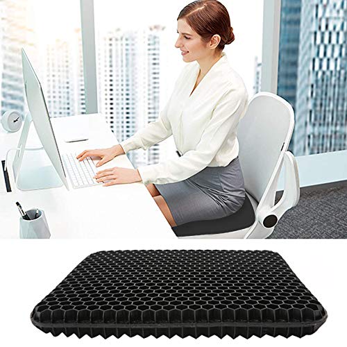 Cojín de Asiento de Gel, Cojín de Silla de Apoyo Transpirable con Funda Antideslizante para el Coche, Oficina o Silla de Ruedas Cojín de Asiento de Gel, Cojín de Silla de Apoyo Transpirable con Funda Antideslizante para el Coche, Oficina o Silla de Ruedas