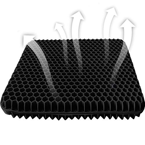 Cojín de Asiento de Gel, Cojín de Silla de Apoyo Transpirable con Funda Antideslizante para el Coche, Oficina o Silla de Ruedas Cojín de Asiento de Gel, Cojín de Silla de Apoyo Transpirable con Funda Antideslizante para el Coche, Oficina o Silla de Ruedas