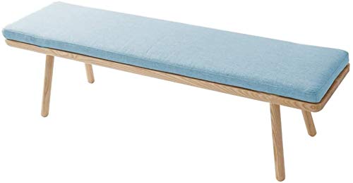 Cojín de banco de cocina de jardín de 5 cm de grosor para muebles de interior y exterior de 2 a 3 plazas, cojín de asiento de silla columpio, colchón, cubierta de silla (120 x 40 x 5 cm, azul claro)