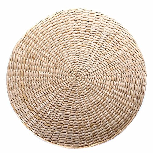 Cojín de suelo para tatami japonés, cojín de paja, cojín redondo, para asiento de yoga o jardín, decoración de comedor