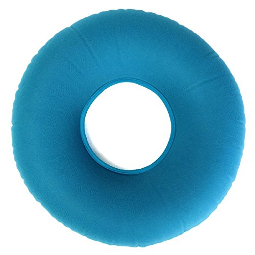 Cojín Inflable de Vinilo con Forma de Anillo de Goma, cojín de Asiento Redondo, cómoda Almohada médica para úlceras o hemorroides en la Cama, Ideal para sillas de Ruedas. Bomba de Aire Gratis!