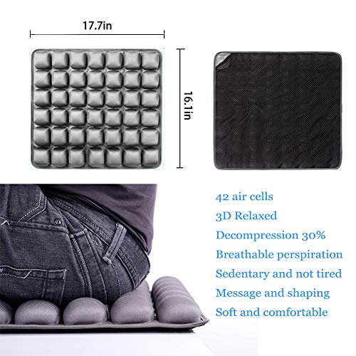 Cojín Inflable multifunción, cojín de Silla, fácil de Transportar, Viajar, Oficina, automóvil, Silla de Ruedas Disponible, aliviar el Dolor de ciática,Promover la circulación sanguínea (Negro) Cojín Inflable multifunción, cojín de Silla, fácil de Transportar, Viajar, Oficina, automóvil, Silla de Ruedas Disponible, aliviar el Dolor de ciática,Promover la circulación sanguínea (Negro)