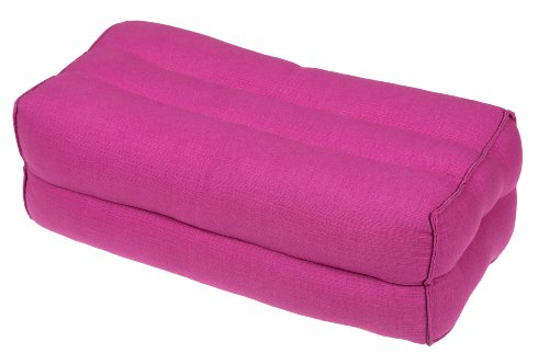 Cojín rectangular con relleno de kapok - 35 x 15 x 10 cm Perfecto para yoga, meditación y relajación., algodón, rosa, 35x15x10 cm