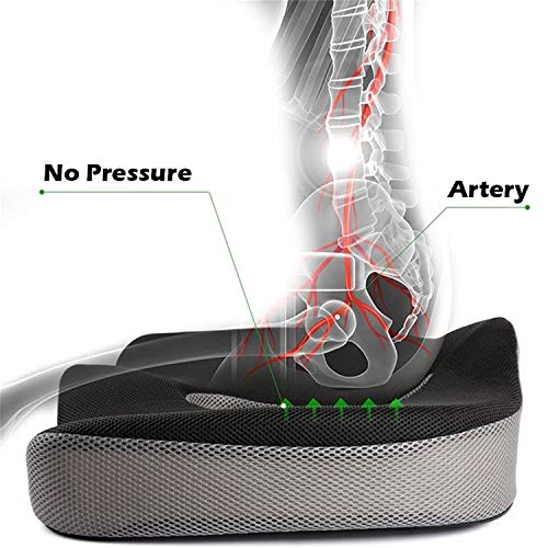 Cojines La salud del asiento con memoria for sillas de oficina espuma almohada ortopédica del cojín del asiento de coche Hemorroides Tratar cojín grande alivio del dolor en el cóccix almohadas - cojin