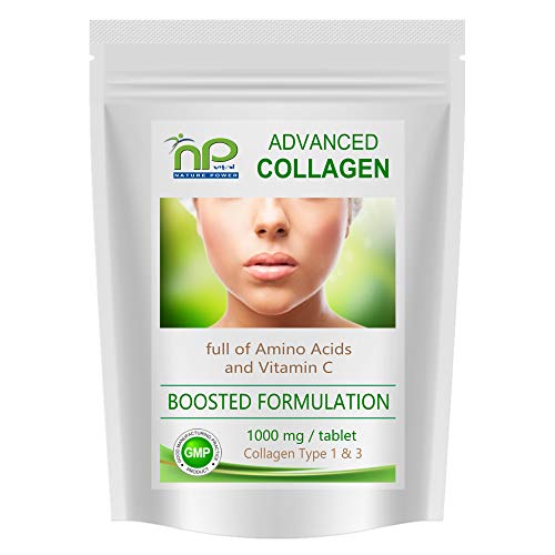 Colágeno avanzado 1000 mg + Aminoácidos + Vitamina C Comprimidos de colágeno (60 unidades durante 30 días) 1x60