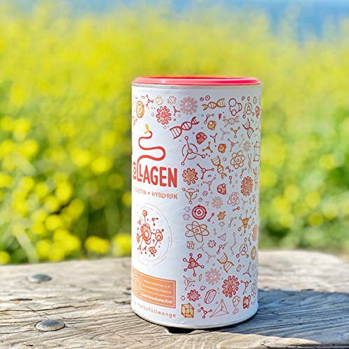 Colágeno con elastina y ácido hialurónico | Péptidos de hidrolizado de colágeno de tipo I, II y III | Sin aditivos | Sin sabor | 450 gramos Colágeno con elastina y ácido hialurónico | Péptidos de hidrolizado de colágeno de tipo I, II y III | Sin aditivos | Sin sabor | 450 gramos