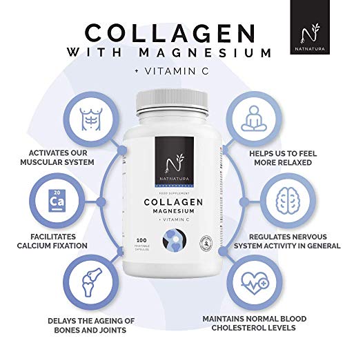 Colágeno con magnesio. Colágeno PEPTAN ® marino hidrolizado+magnesio+Ácido hialurónico+vitamina C. Potente suplemento para mantenimiento de articulaciones, cartílagos, huesos y piel. 100 cápsulas Colágeno con magnesio. Colágeno PEPTAN ® marino hidrolizado+magnesio+Ácido hialurónico+vitamina C. Potente suplemento para mantenimiento de articulaciones, cartílagos, huesos y piel. 100 cápsulas