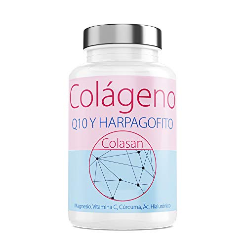 Colágeno Con Magnesio |Vitamina C|Ácido Hialurónico + Q10 |Cúrcuma|Hárpago| Vitamina D3 |Suplemento Para Una Piel Radiante y Un Buen Mantenimiento las Articulaciones| 90 COMP