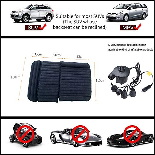 Colchón Inflable para Coche Cama Air de Auto SUV Viaje Camping Senderismo Cama Hinchable de Coche SUV Plegable Extendida para el Reposo de Sueño Sofá Hinchable para Movimiento íntimo Convertible