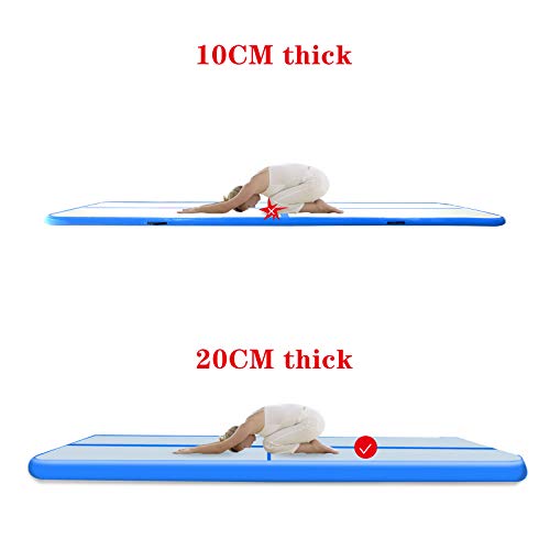 Colchoneta de Gimnasia Airtrack 3M 4M 5M 6M 8M, Alfombrilla de Gimnasio Tumbling, Pista de Aire colchonetas para Saltar, Entrenamiento Tapete de Yoga, Colchonetas de Ejercicio (3 * 1 * 0.1M, Blue)