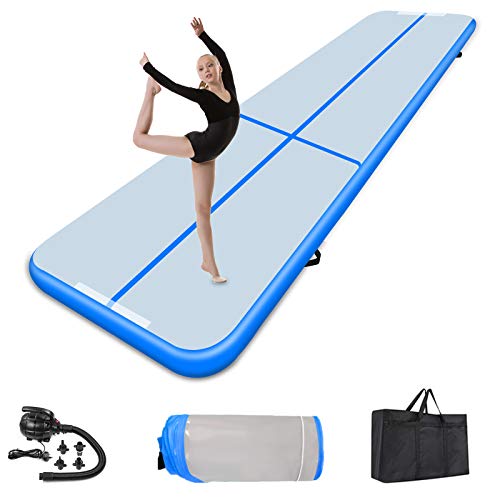 Colchoneta de Gimnasia Airtrack 3M 4M 5M 6M 8M, Alfombrilla de Gimnasio Tumbling, Pista de Aire colchonetas para Saltar, Entrenamiento Tapete de Yoga, Colchonetas de Ejercicio (3 * 1 * 0.1M, Blue)