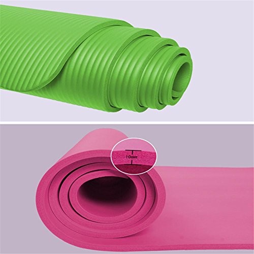 Colchoneta de gimnasia para ejercicios de yoga y pilates, colchoneta de yoga antideslizante de 10 mm Colchoneta de gimnasia Colchoneta de gimnasia multiusos para pilates, fitness y entrenamiento