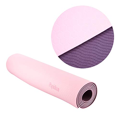 Colchoneta de Yoga Antideslizante - 6 mm de Espesor Alta Densidad - Ideal para Pilates, Entrenamiento en el hogar, Gimnasio, Ejercicio, Fitness - Uso Interior y Exterior en Pisos Diversos