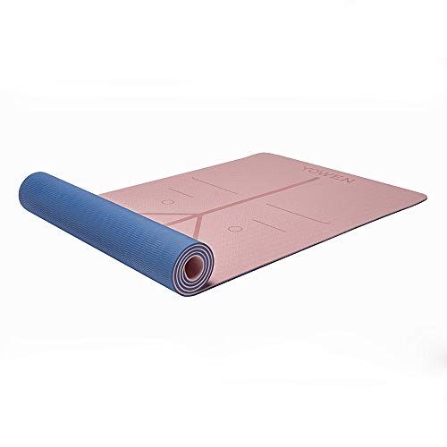 Colchoneta de Yoga, Esterilla Yoga, Tapete de Yoga, 6mm TPE Yoga Mat, Estera Yoga Ecológica de Ejercicios Antideslizante Esterilla de Entrenamiento para Pilates con Sistema de Alineación Corporal