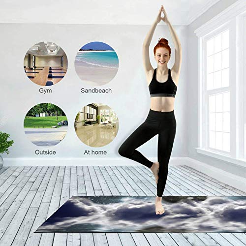 Colchoneta Equipo de Ejercicio Signo de la Luna Nubes de Yin Yang Gran Esterilla de Yoga Microfibra Súper Suave y Absorbente del Sudor, Ideal para Hot Yoga, Pilates y Entrenamiento