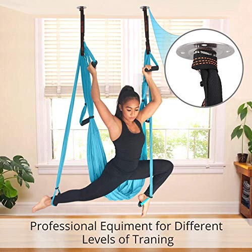COLFULINE Hamacas de Yoga Hamaca con Triple Costura y Agarraderas Columpio de Yoga aéreo con Los Ganchos Para El Techo para Hacer Ejercicios Aéreo Fitness Yoga Anti-gravedad