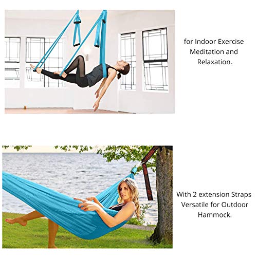 COLFULINE Hamacas de Yoga Hamaca con Triple Costura y Agarraderas Columpio de Yoga aéreo con Los Ganchos Para El Techo para Hacer Ejercicios Aéreo Fitness Yoga Anti-gravedad