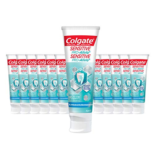 Colgate Sensitive Pro Alivio, Pasta de dientes blanqueante, alivio inmediato y duradero - Pack 12 uds x 75ml