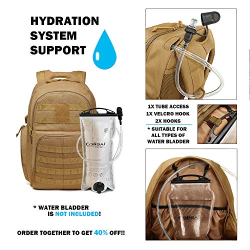 Colisal Mochila Militar 40L Mochila Tactica para Hombre Mochila Ejercito con Molle Gran Capacidad Mochila Asalto para Senderismo Mochila Marrón Colisal Mochila Militar 40L Mochila Tactica para Hombre Mochila Ejercito con Molle Gran Capacidad Mochila Asalto para Senderismo Mochila Marrón