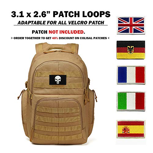 Colisal Mochila Militar 40L Mochila Tactica para Hombre Mochila Ejercito con Molle Gran Capacidad Mochila Asalto para Senderismo Mochila Marrón