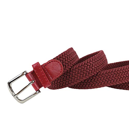 Colkor Cinturón elástico trenzado unisex para mujer ancho 2,5cm -burdeos-100cm Colkor Cinturón elástico trenzado unisex para mujer ancho 2,5cm -burdeos-100cm