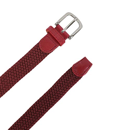 Colkor Cinturón elástico trenzado unisex para mujer ancho 2,5cm -burdeos-100cm Colkor Cinturón elástico trenzado unisex para mujer ancho 2,5cm -burdeos-100cm