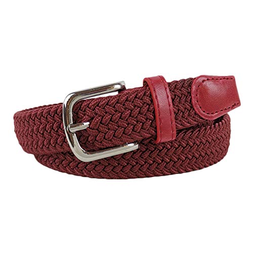 Colkor Cinturón elástico trenzado unisex para mujer ancho 2,5cm -burdeos-100cm