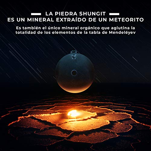 Collar Colgante de Piedra Shungit | Extrema protección geopatógena y electromagnética | Meteorito mineral de colección con energía espiritual positiva | Ideal para sesiones de reiki y chakra healing