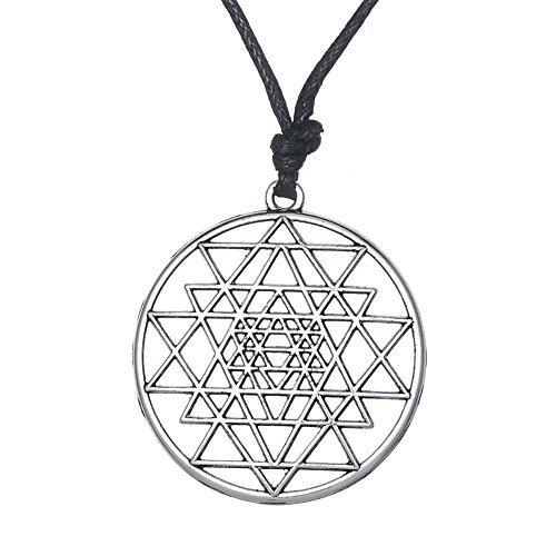 Collar con colgante de mandala de Sri Yantra hindú con símbolo de geometría sagrada