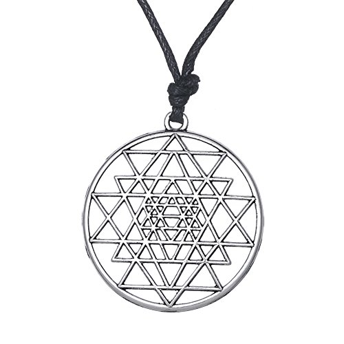 Collar con colgante de mandala de Sri Yantra hindú con símbolo de geometría sagrada Collar con colgante de mandala de Sri Yantra hindú con símbolo de geometría sagrada