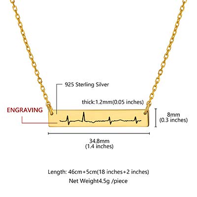 Collar con Colgante Transverso de Barra Plata Esterlina Chapado en Oro Joyería Personalizable de Onda de Habla y Latido de Corazón Elemento Médico última Moda Onda de Sonido & Latido de Corazón Collar con Colgante Transverso de Barra Plata Esterlina Chapado en Oro Joyería Personalizable de Onda de Habla y Latido de Corazón Elemento Médico última Moda Onda de Sonido & Latido de Corazón