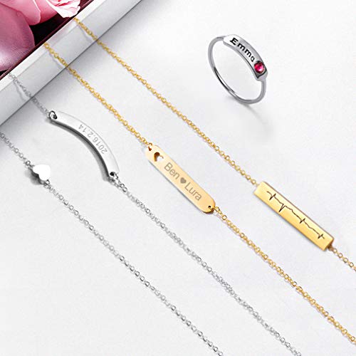 Collar con Colgante Transverso de Barra Plata Esterlina Chapado en Oro Joyería Personalizable de Onda de Habla y Latido de Corazón Elemento Médico última Moda Onda de Sonido & Latido de Corazón Collar con Colgante Transverso de Barra Plata Esterlina Chapado en Oro Joyería Personalizable de Onda de Habla y Latido de Corazón Elemento Médico última Moda Onda de Sonido & Latido de Corazón