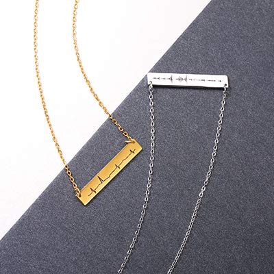 Collar con Colgante Transverso de Barra Plata Esterlina Chapado en Oro Joyería Personalizable de Onda de Habla y Latido de Corazón Elemento Médico última Moda Onda de Sonido & Latido de Corazón Collar con Colgante Transverso de Barra Plata Esterlina Chapado en Oro Joyería Personalizable de Onda de Habla y Latido de Corazón Elemento Médico última Moda Onda de Sonido & Latido de Corazón