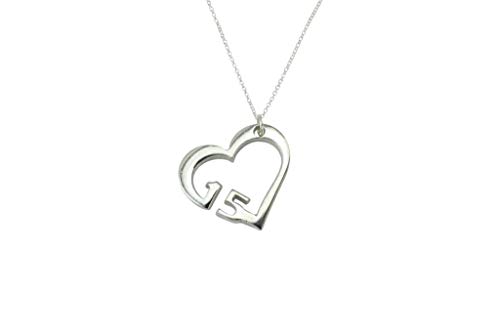 Collar de 15 años de aniversario de boda con forma de corazón con diseño recortado de 15 años Collar de 15 años de aniversario de boda con forma de corazón con diseño recortado de 15 años