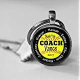 Collar de cristal de agradecimiento personalizado para entrenador de softbol o llavero de premios del equipo de coach regalo reconocimiento entrenador bolsa de agradecimiento colgador