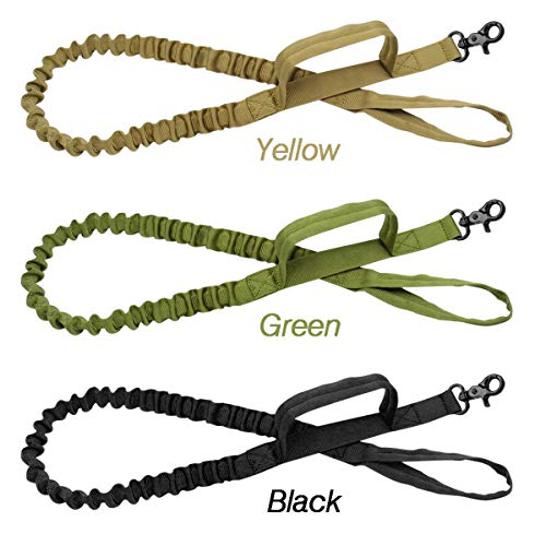 Collar de Perro, Correa del Perro de Nylon Bungee Correas Militar Mascotas Plomo Formación Cinta andadora Correa de Medio Grande Perros de Pastor alemán (Color : Yellow, Size : 99cm)