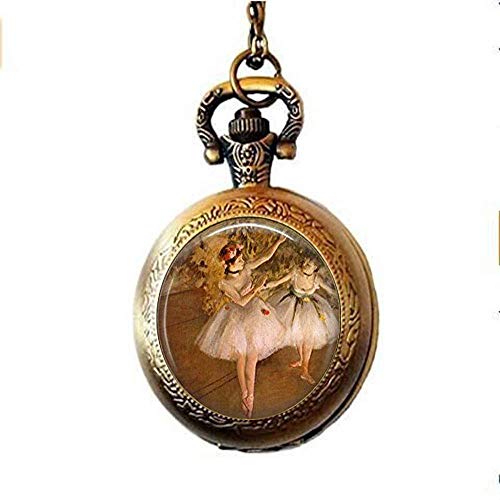 Collar de reloj de bolsillo de bailarinas de ballet, Degas Deux Danseuses, bailarinas de Degas, regalo para bailarina, baile, ballet francés, ballet vintage