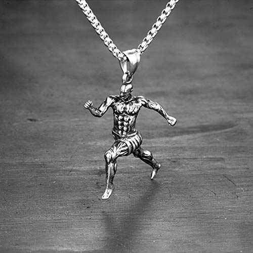 Collar FyaWTM, Joyas Colgante Acero Inoxidable Run Fitness Culturismo Gimnasio Musculoso Hombre Hombres Collares Cadena Colgantes para Hombre Novio Joyas Accesorios Regalo Collar FyaWTM, Joyas Colgante Acero Inoxidable Run Fitness Culturismo Gimnasio Musculoso Hombre Hombres Collares Cadena Colgantes para Hombre Novio Joyas Accesorios Regalo