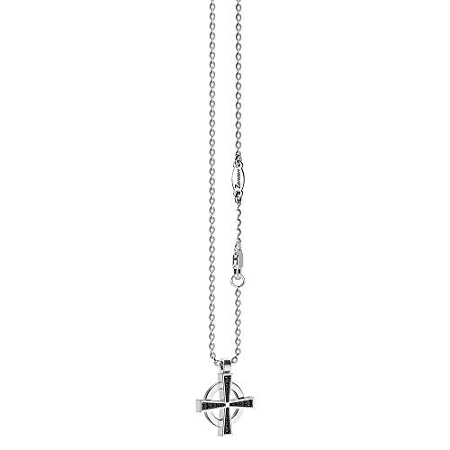 Collar Zancan de plata con colgante de cruz de San Patricio y piedras