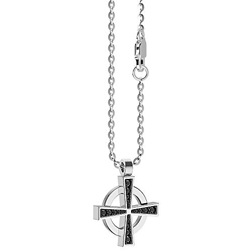 Collar Zancan de plata con colgante de cruz de San Patricio y piedras