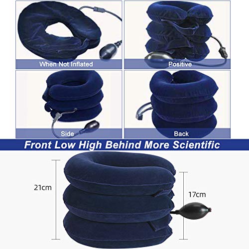 Collarín de Tracción Cervical, Tracción Cervical Cuello, Collar Cervical Inflable, Tracción Cervical del Cuello con Bomba más Grande, Alivio Oportuno del Dolor de Cuello, con Tamaño Ajustable Collarín de Tracción Cervical, Tracción Cervical Cuello, Collar Cervical Inflable, Tracción Cervical del Cuello con Bomba más Grande, Alivio Oportuno del Dolor de Cuello, con Tamaño Ajustable