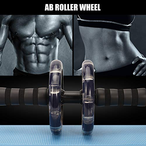 colmanda Abdominales Rueda, AB Roller, Doble Rueda Abdominal, Fortalecer Musculatura Wheel, Abdominals Push Up, Aeróbic Ejercicio, Fitness casa Roller, con Alfombrilla, con Manijas Espuma (negro1) colmanda Abdominales Rueda, AB Roller, Doble Rueda Abdominal, Fortalecer Musculatura Wheel, Abdominals Push Up, Aeróbic Ejercicio, Fitness casa Roller, con Alfombrilla, con Manijas Espuma (negro1)
