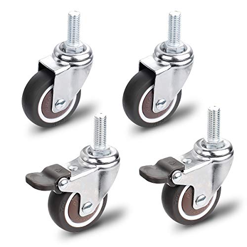 Colmanda Ruedas Giratorias, 2 Ruedas Giratorias con Frenos + 2 Ruedas Giratorias sin Frenos, Ruedas Pivotantes Ruedas Sin Freno Industrial Ruedas para Muebles (1)