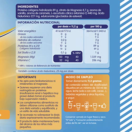 Colnatur Complex - Colágeno Natural para Músculos y Articulaciones, Vitamina C, Magnesio y Ácido Hialurónico, Sabor Vainilla, 335 gr Colnatur Complex - Colágeno Natural para Músculos y Articulaciones, Vitamina C, Magnesio y Ácido Hialurónico, Sabor Vainilla, 335 gr