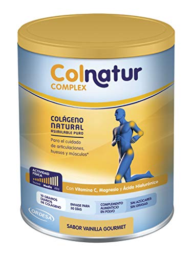 Colnatur Complex - Colágeno Natural para Músculos y Articulaciones, Vitamina C, Magnesio y Ácido Hialurónico, Sabor Vainilla, 335 gr